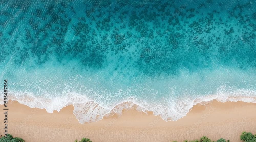 Drone cam video of tropical beach.