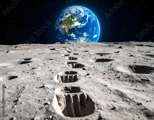 Footprints across the lunar surface and Earth