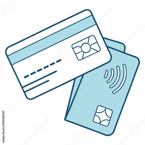 Clean Credit Card Icon with Chip and Contactless Payment Symbol A High Quality Vector Graphic for Digital Designs