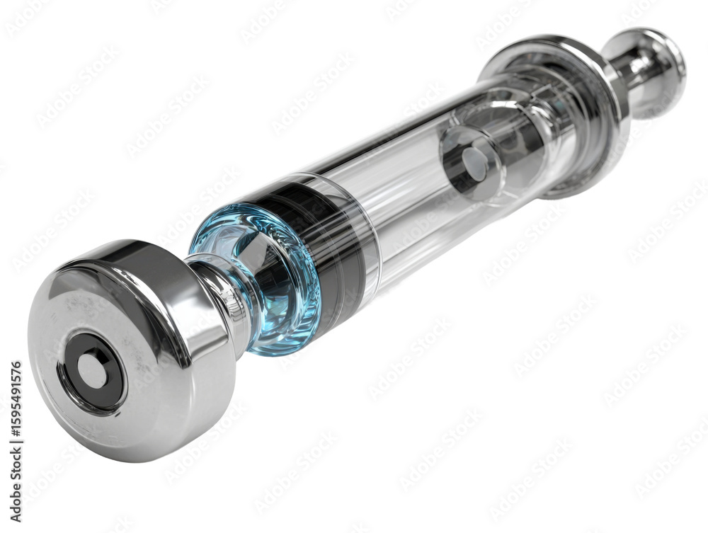 Medical syringe close-up clinical environment product photography. Isolated on transparent background, png. Medical syringe close-up clinical environment product photography. Isolated on transparent background, png.