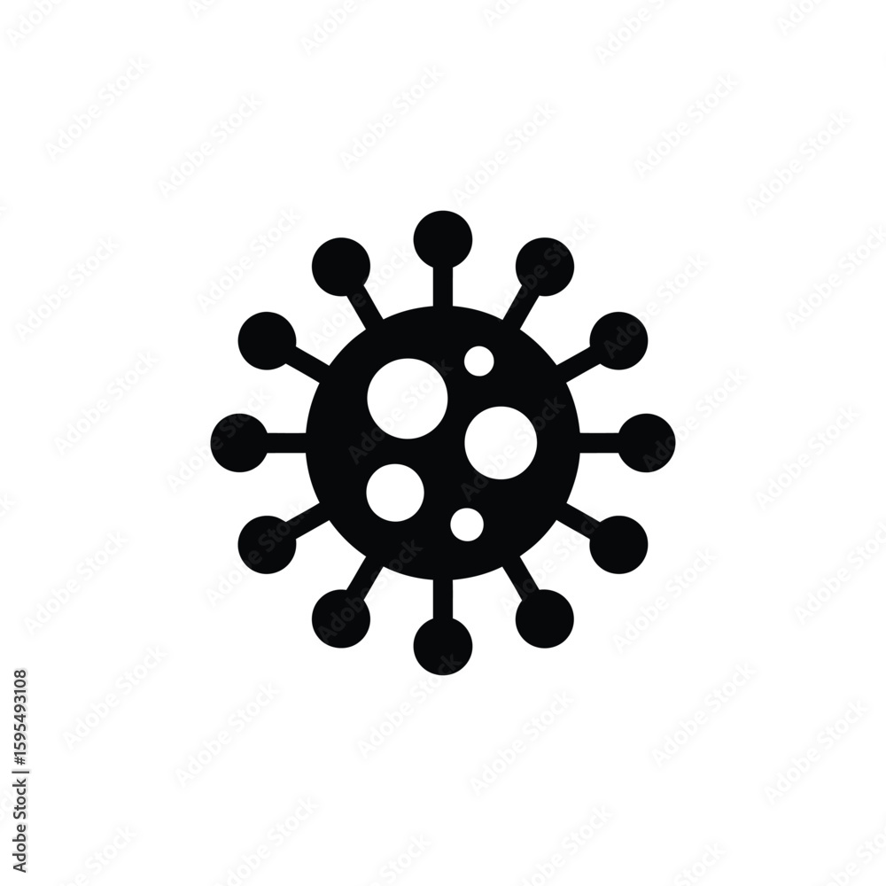 Virus Icon Isolated Vector Symbol in Minimal Style Virus Icon Isolated Vector Symbol in Minimal Style