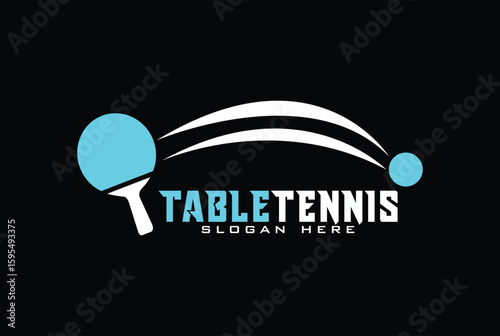 Table tennis sports badge logo vector illustration - Tabletennis logo.