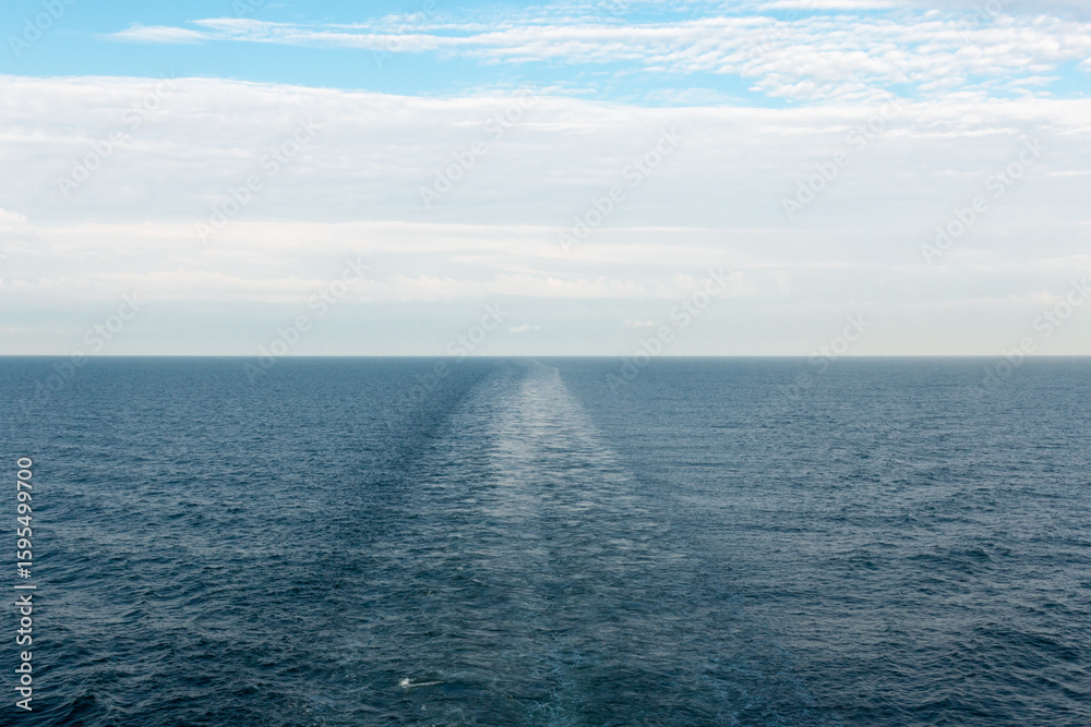 Fototapeta premium Blue seascape of Baltic Sea in the open sea.