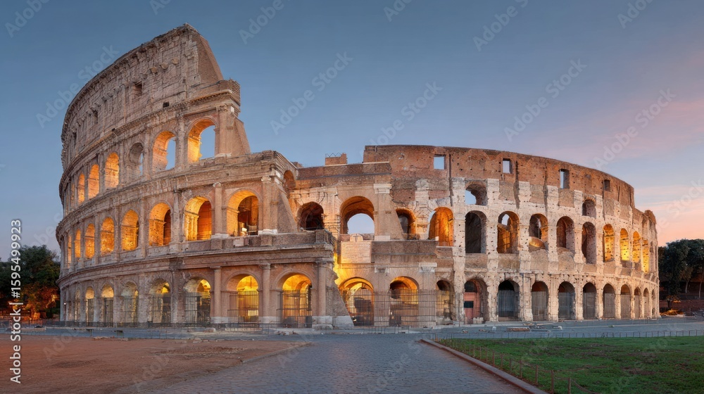 Obraz premium Ancient Roman Colosseum at dawn
