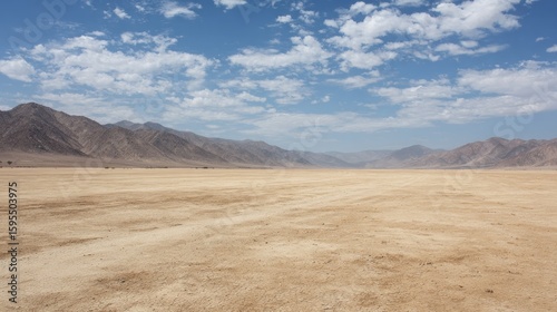 Desert valley under a vast sky