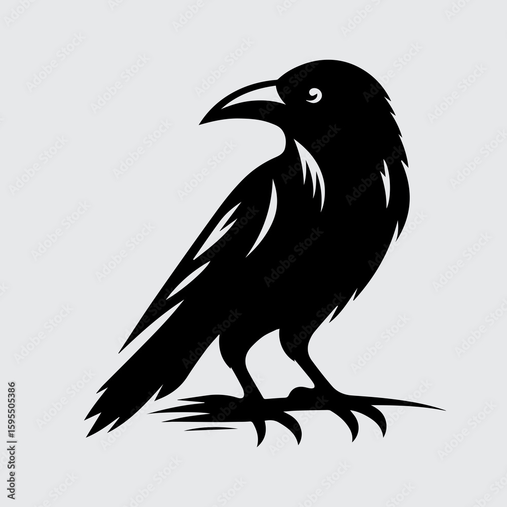 Fototapeta premium crow on a white background