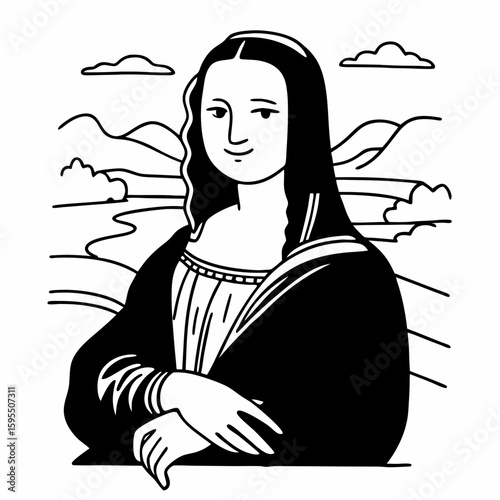 vector illustration of a Mona Lisa