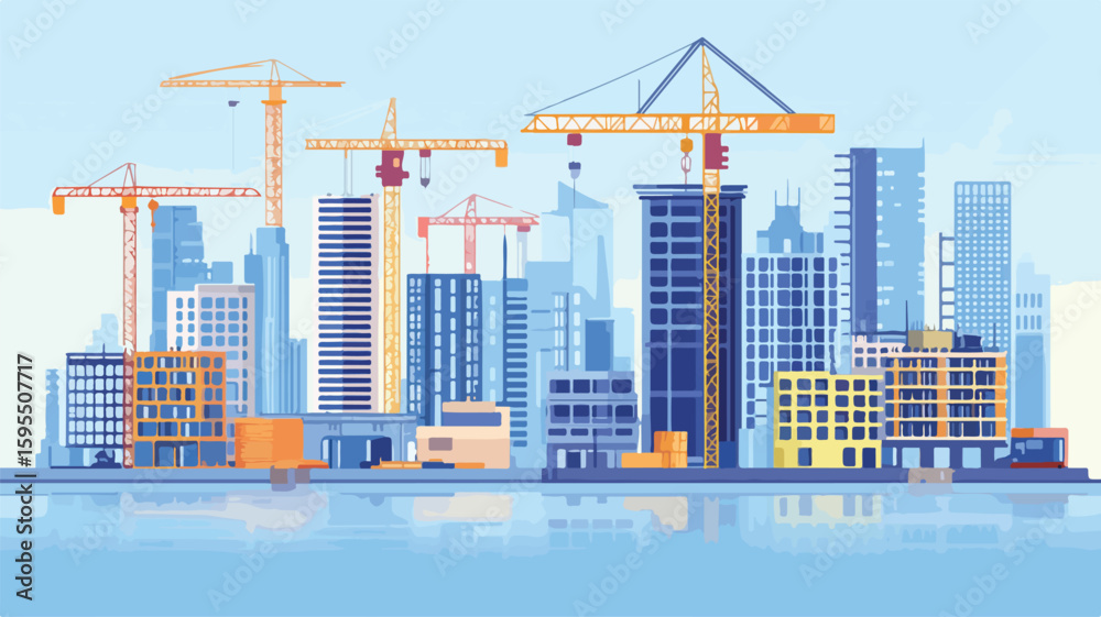 Obraz premium Urban Development and Construction of City Building