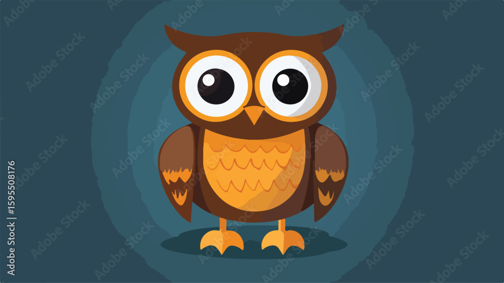 Naklejka premium Adorable Cartoon Owl Vector Illustration for Designs and Projects