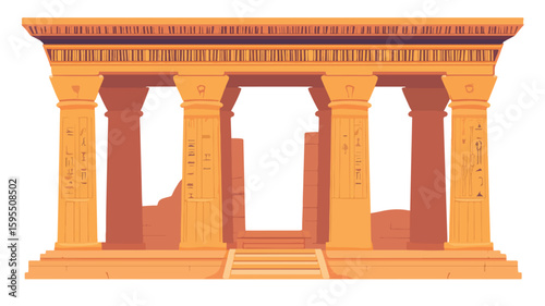 Ancient Egyptian Temple Entrance Columns: Majestic Architecture and History