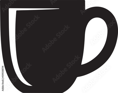 Simple Black Coffee Mug Illustration A Classic Design