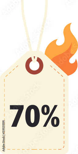Discount tag with seventy percent sale
