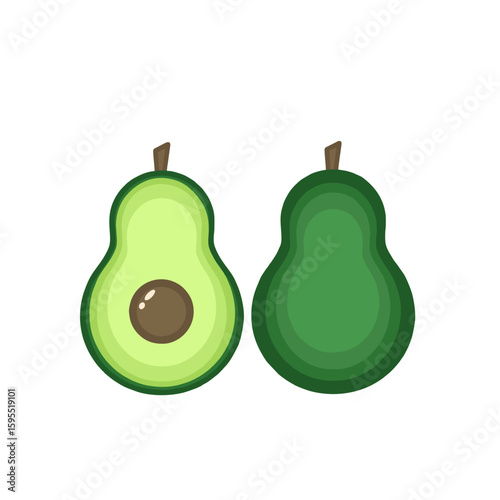 Colorful avocado icon in white background. Suitable for element graphic design. Vector illustration