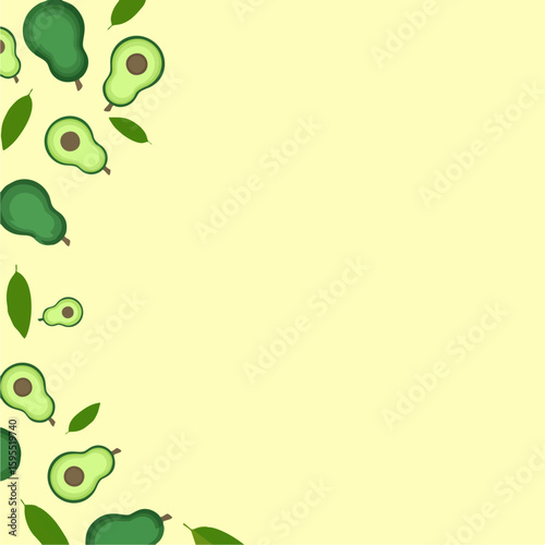 Avocado background with blank space. Suitable for writing or add information