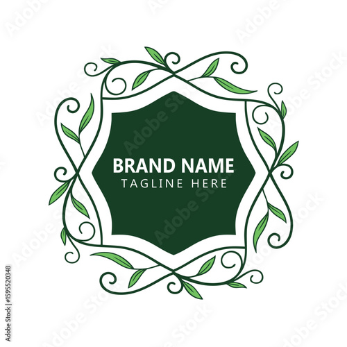 Professional Brand Tropical dark and light green leaves naturally logo design vector
