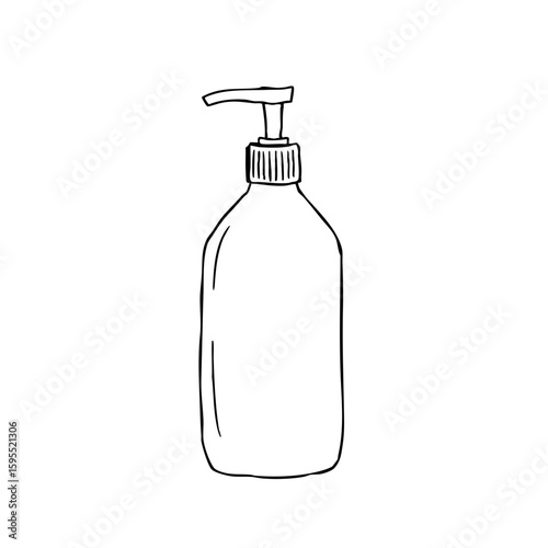 Simple line sketch of a dish soap bottle  