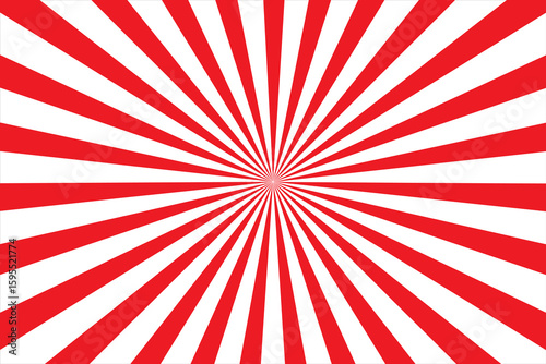 Japan flag. Sun japanese pattern. Red-white sunrise background. Asian kamikaze texture. Tokyo sunlight. National japanese background. Sunburst pattern. eps 10