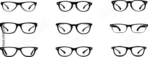 Glasses icon Greek design. Set of glasses icons