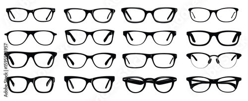 Glasses icon concept. Glasses icon set. Vector graphics