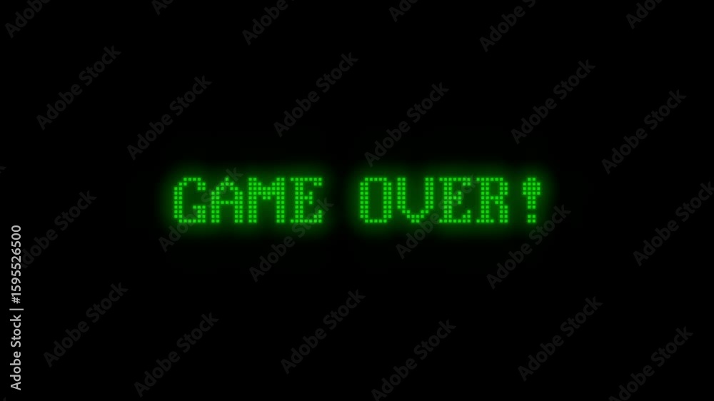 grün leuchtender Displaytext zeigt: Game Over!