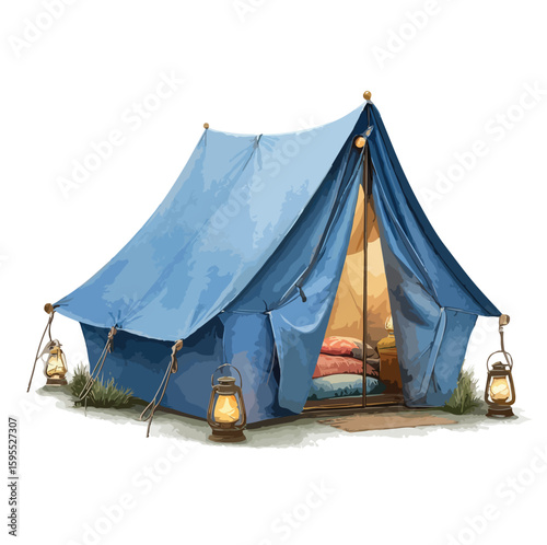 tent on a white background, vector illustration