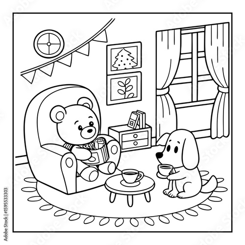 vector illustration of a coloring page