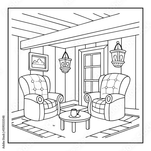 vector illustration of a coloring page