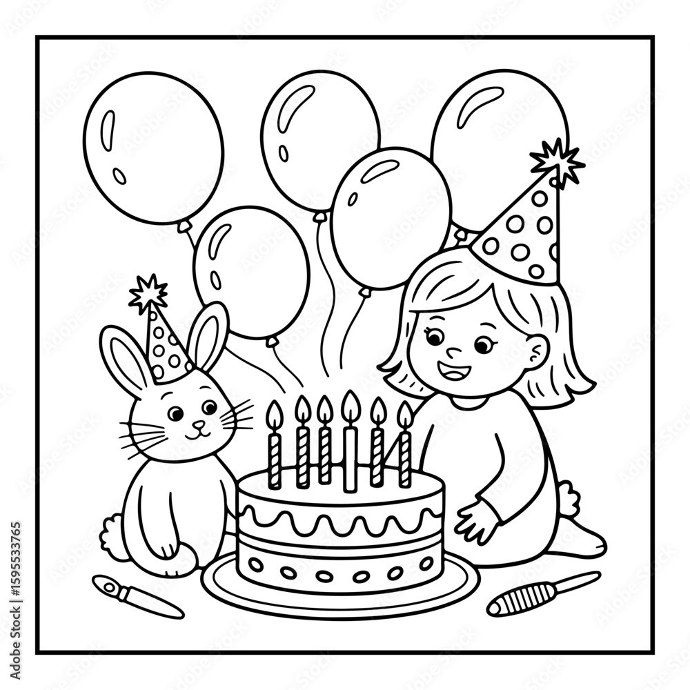 Obraz premium vector illustration of a coloring page
