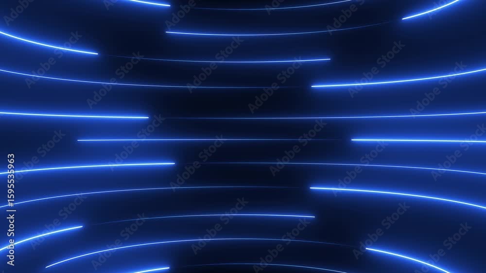 Neon lights blinking lines moving animation. Seamless loop animation of glowing neon line. 4k animation Horizontal glowing colorful neon line animation .Neon color lines as colorful laser wallpaper.