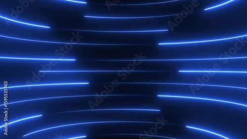 Neon lights blinking lines moving animation. Seamless loop animation of glowing neon line. 4k animation Horizontal glowing colorful neon line animation .Neon color lines as colorful laser wallpaper.