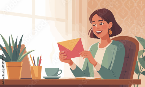 Receiving Good News: Woman with a Letter