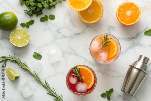 Refreshing summer cocktails with orange lime and herbs perfect for a party or relaxing at home drink recipe
