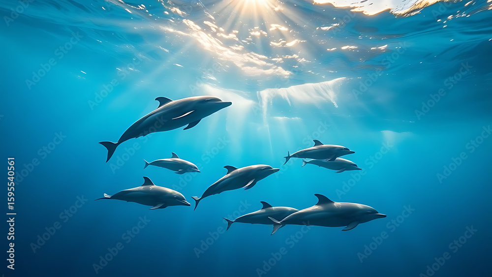 Naklejka premium dolphins in the ocean