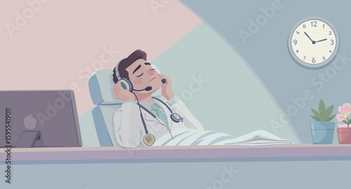 Doctor's Rest: Healthcare Worker Taking a Break