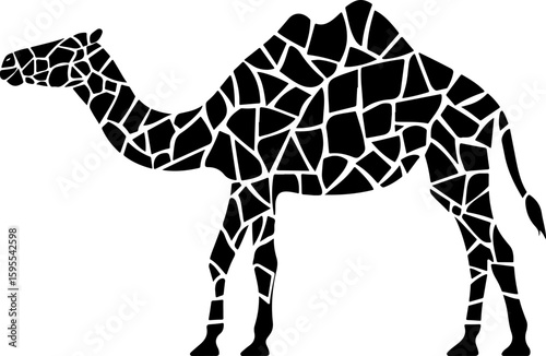 mosaic camel silhouette illustration