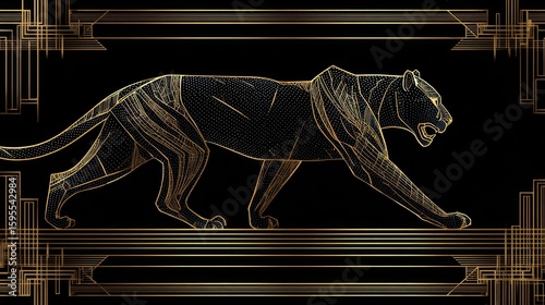Art Deco Panther Silhouette