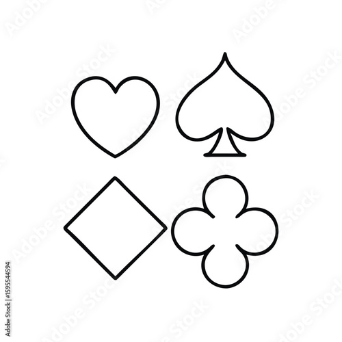 Playing card suit symbols in minimalist design