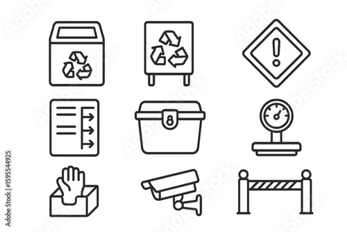 Station uniform scale vector icon recycling icons cyrillic punctuation modern no transparent