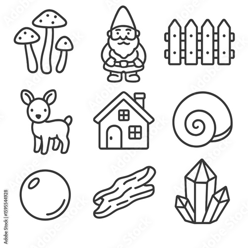 No icon chinese figure modern shell colorful decor icons vector terrarium detailed