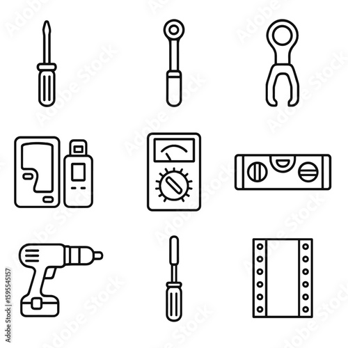 Multimeter bubbles vector mount icons detailed equally no icon cyrillic rack letters