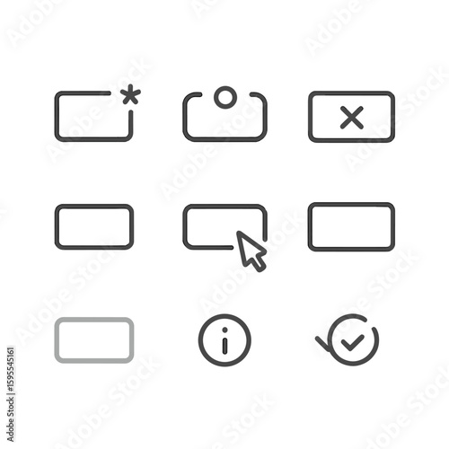 Field uniform isolated icons set success disabled icon error survey no vector