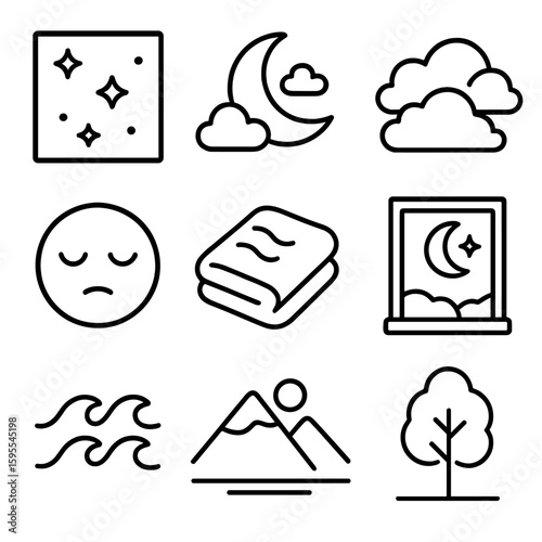 Cyrillic blanket per transparent set calming equally icon icons vector sleep sleepy