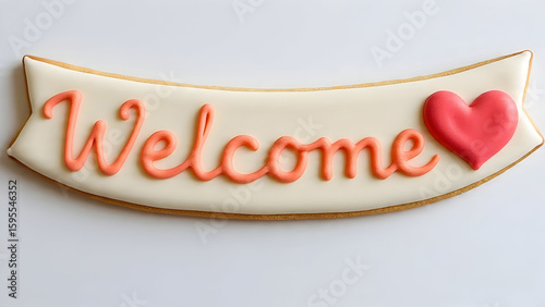 Coral Welcome Heart Greeting Design