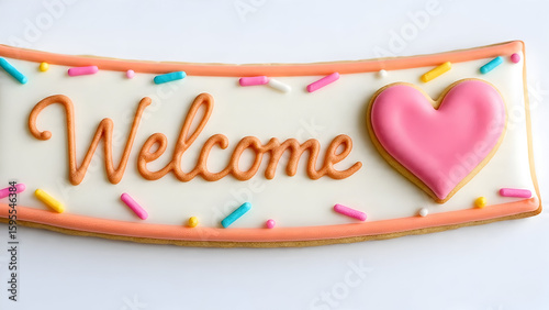 Coral Welcome Heart Greeting Design