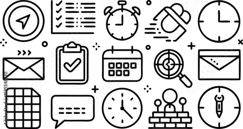 Disaster Emergency Safety Icons Set – Vector Warning and Rescue Symbols