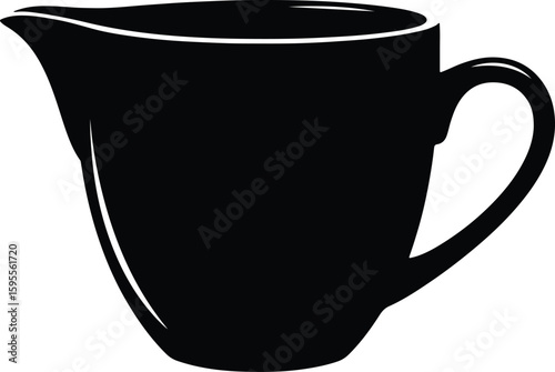 Silhouette Elegant milk jug or cream jug Vector Illustrator
