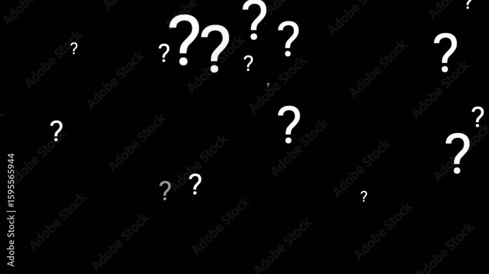 Question mark overlay animation moving randomly from top to bottom with ...