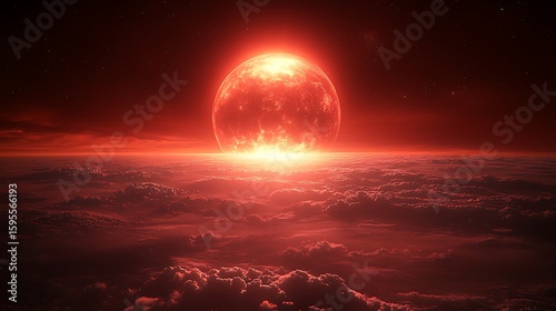 A vivid, blood-red celestial spectacle.