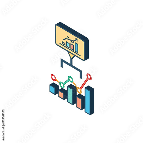 Presentation chart with revenue trend lines and graphs.