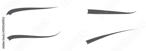 Swoosh and swash tails collection. Swooshes text tail for baseball design. Sports swash underline shapes set in retro style. Vector isolated on white background.